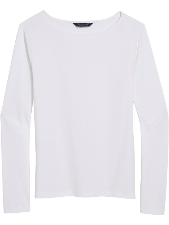 Tops - Women's Deluxe Long Sleeve Boatneck Tee - Soft Cotton, Casual Chic Top